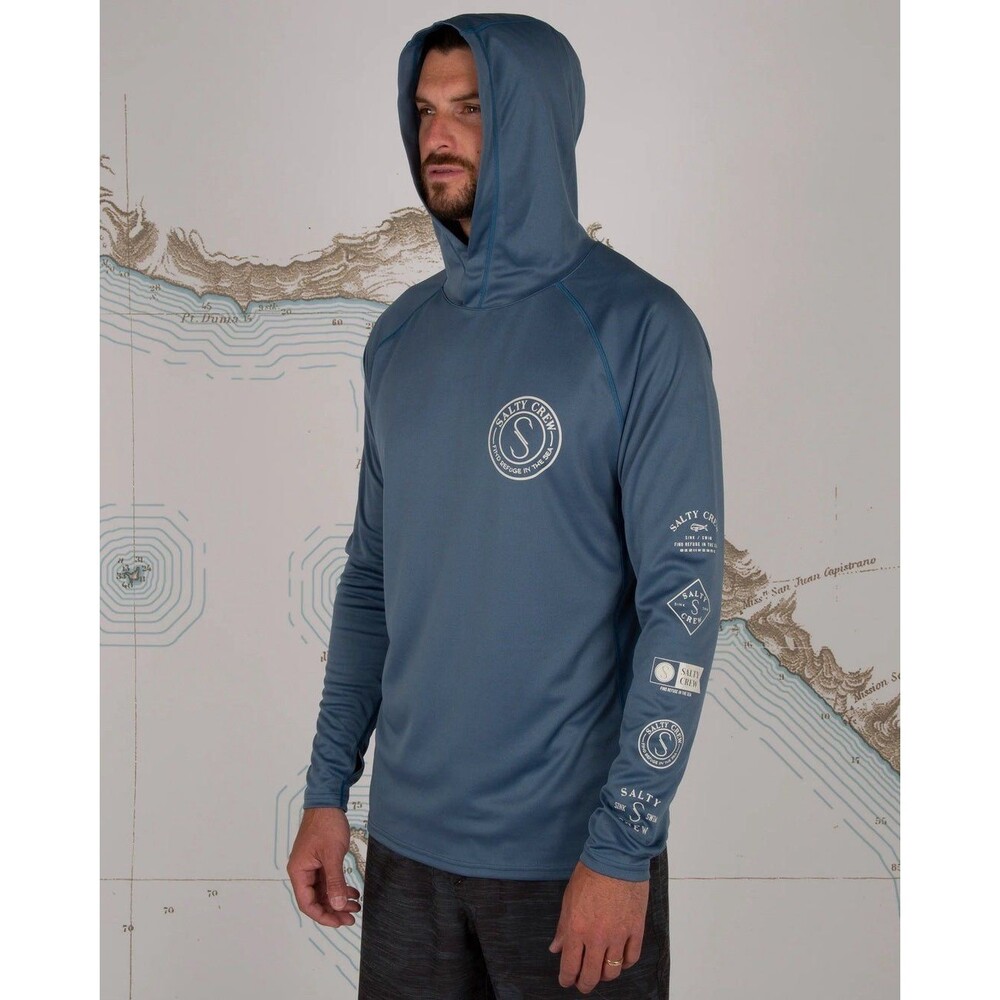 Salty Crew, spf Palomar Pinnacle Plus Hood - Harbor Blue, Sz large